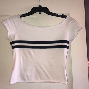 white off the shoulder crop top